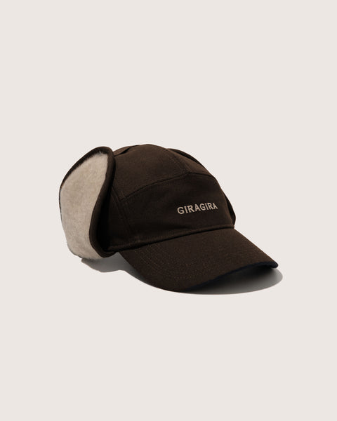 Wool Earflap Hat Brown
