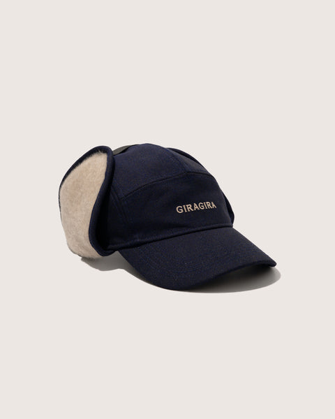 Wool Earflap Hat Navy